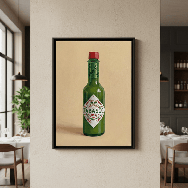 Hot Green Tobasco Sauce Illustration Sketch wall - art - picture - poster