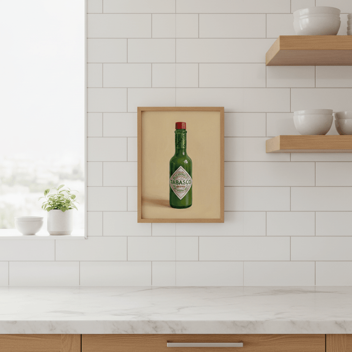 Hot Green Tobasco Sauce Illustration Sketch wall - art - picture - poster