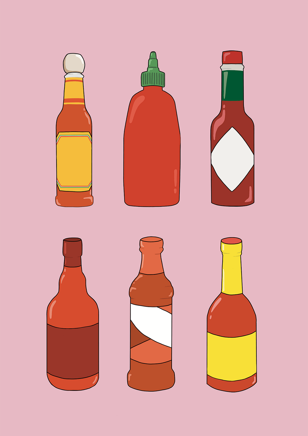 Hot Sauce Kitchen Print by Lucia Sankovic - Style My Wall