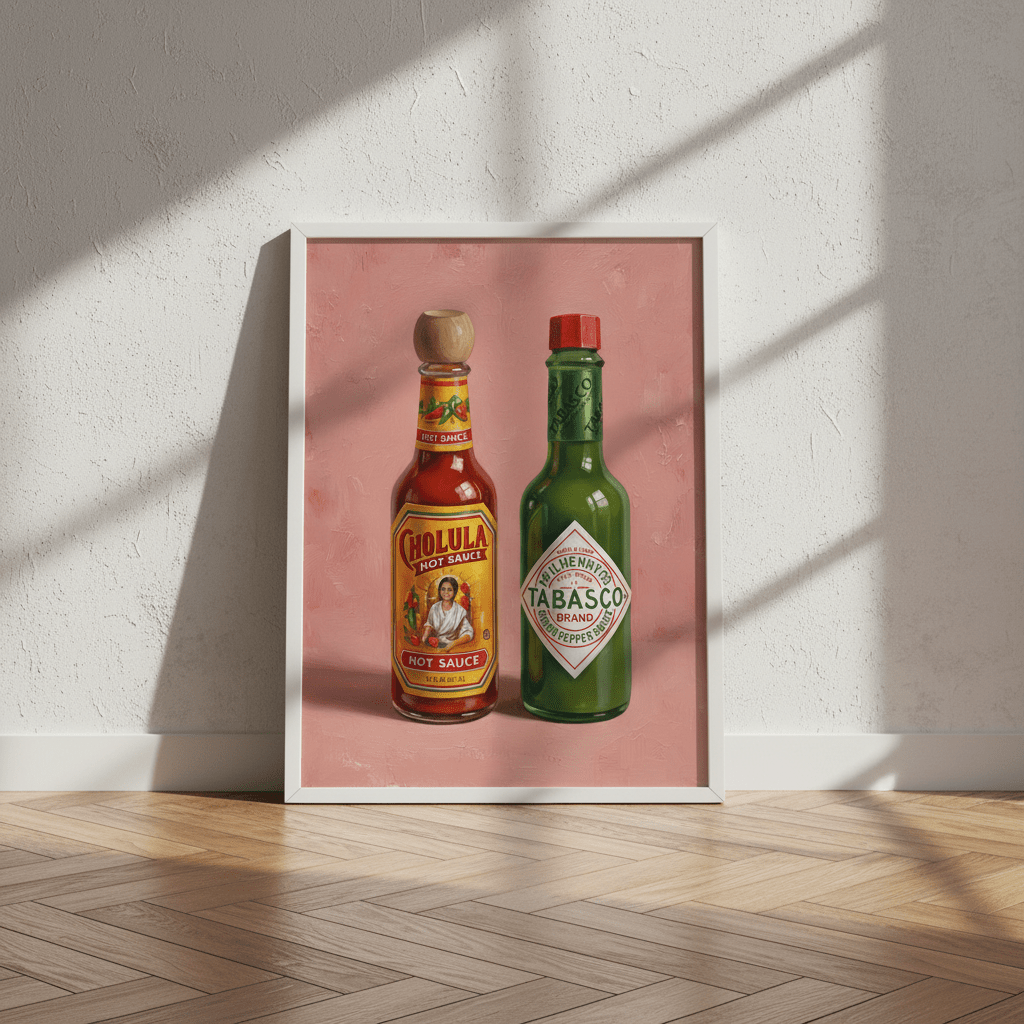 Hot Sauces Illustration Painting Sketch wall - art - picture - poster