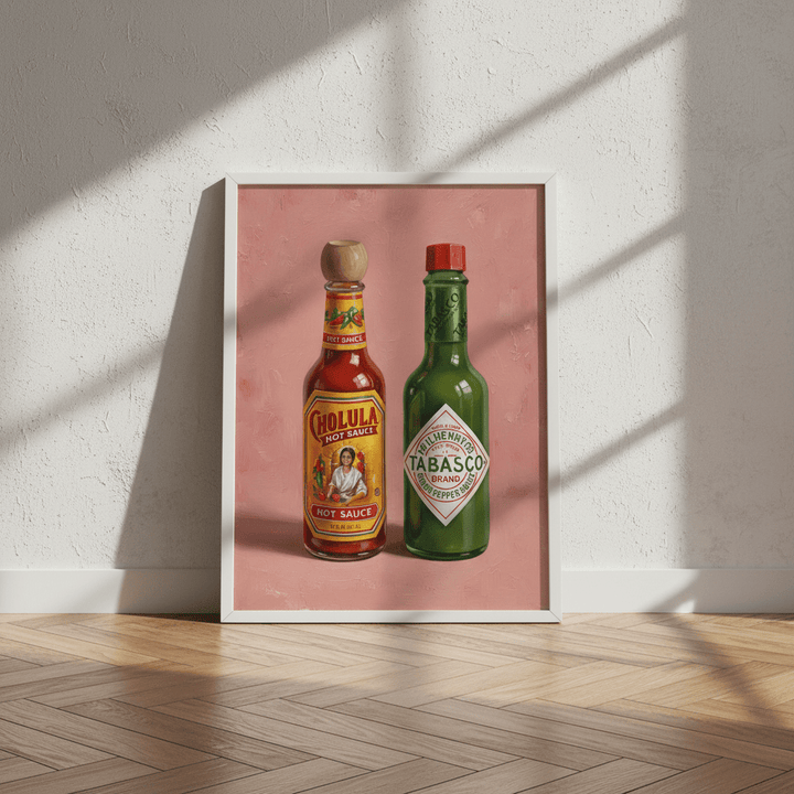 Hot Sauces Illustration Painting Sketch wall - art - picture - poster