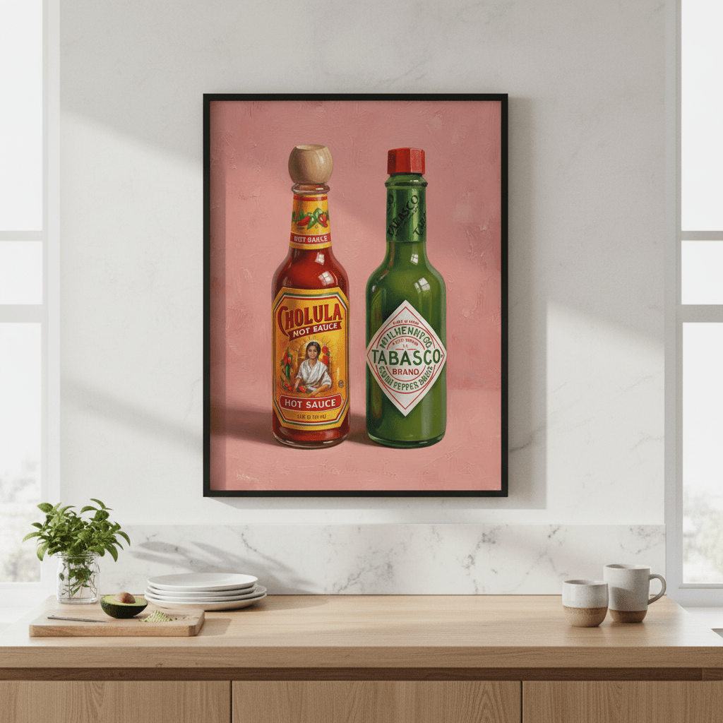 Hot Sauces Illustration Painting Sketch wall - art - picture - poster