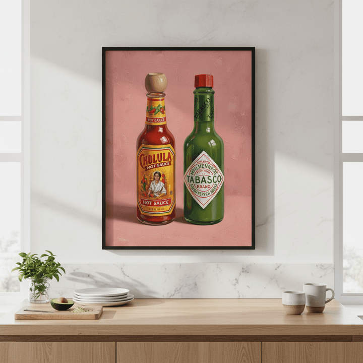 Hot Sauces Illustration Painting Sketch wall - art - picture - poster