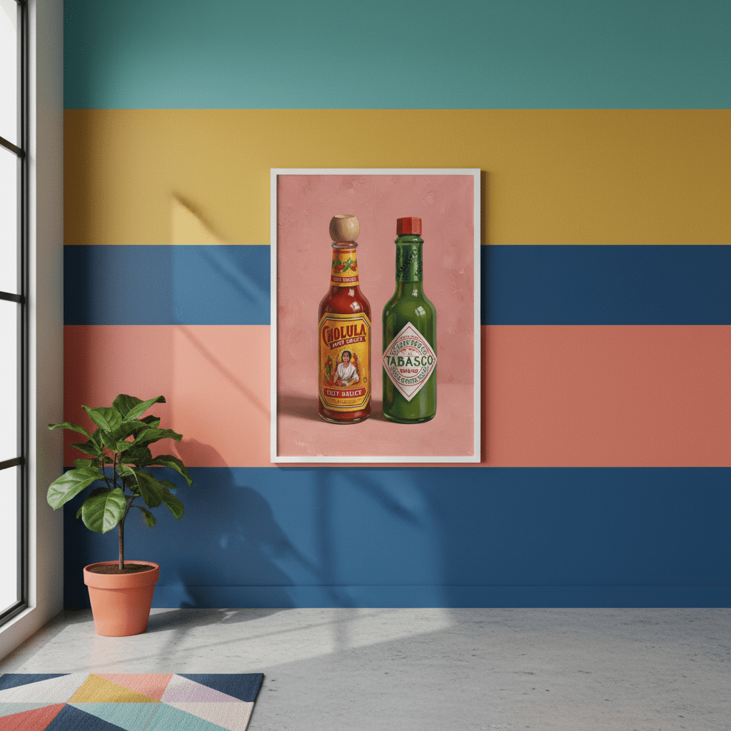 Hot Sauces Illustration Painting Sketch wall - art - picture - poster