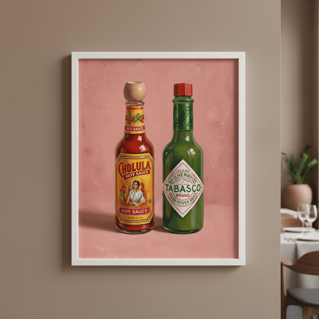 Hot Sauces Illustration Painting Sketch wall - art - picture - poster