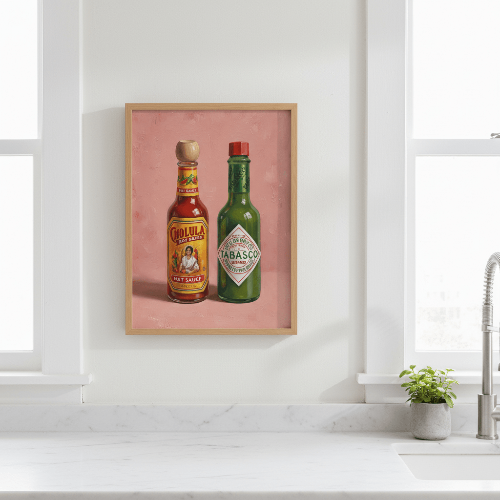 Hot Sauces Illustration Painting Sketch wall - art - picture - poster