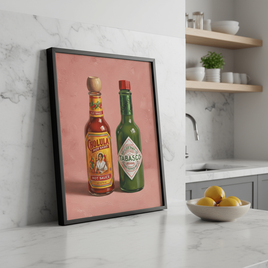 Hot Sauces Illustration Painting Sketch wall - art - picture - poster
