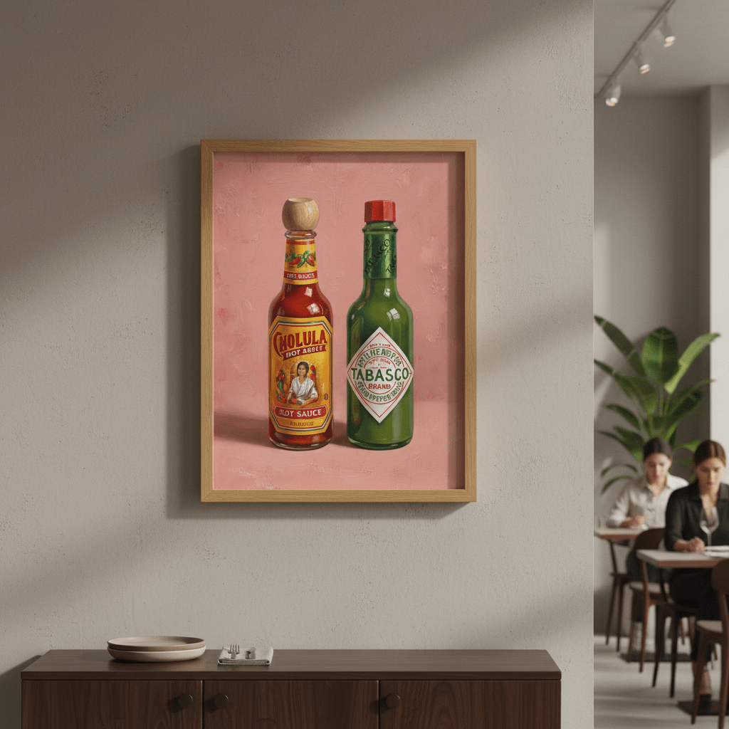 Hot Sauces Illustration Painting Sketch wall - art - picture - poster
