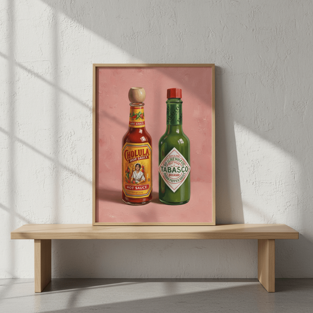Hot Sauces Illustration Painting Sketch wall - art - picture - poster