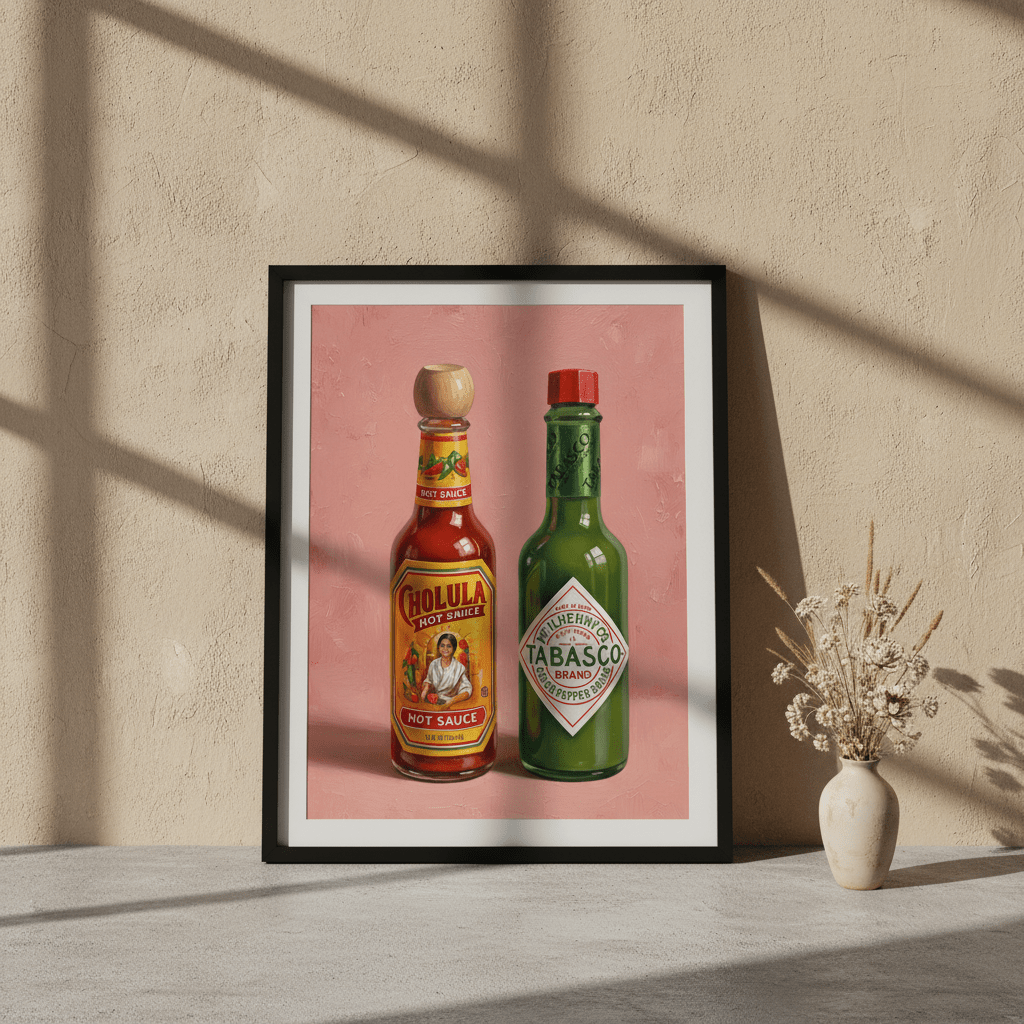 Hot Sauces Illustration Painting Sketch wall - art - picture - poster