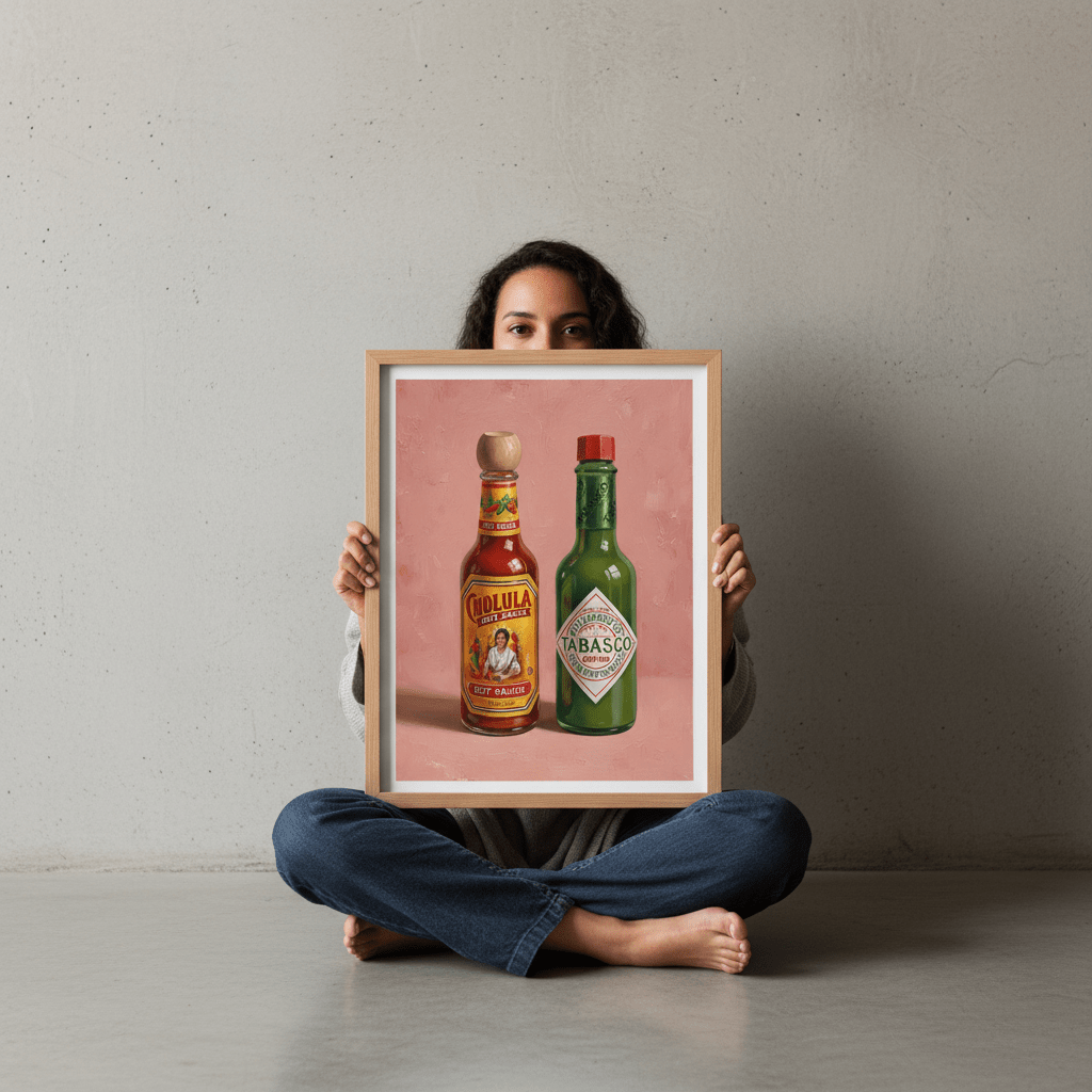 Hot Sauces Illustration Painting Sketch wall - art - picture - poster