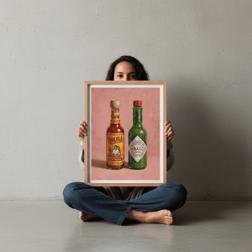 Hot Sauces Illustration Painting Sketch wall - art - picture - poster