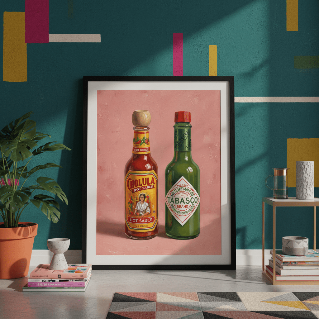 Hot Sauces Illustration Painting Sketch wall - art - picture - poster