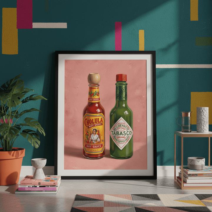 Hot Sauces Illustration Painting Sketch wall - art - picture - poster