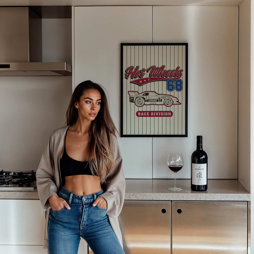 Hot Wheels 68 Race Division Varsity Print wall - art - picture - poster