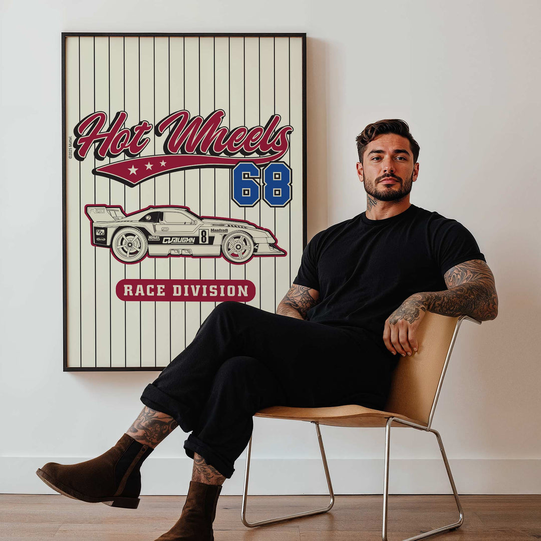Hot Wheels 68 Race Division Varsity Print wall - art - picture - poster