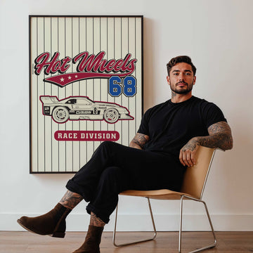 Hot Wheels 68 Race Division Varsity Print wall - art - picture - poster
