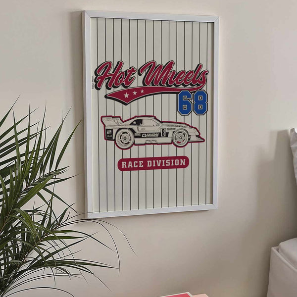Hot Wheels 68 Race Division Varsity | Art Print