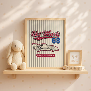Hot Wheels 68 Race Division Varsity Print wall - art - picture - poster