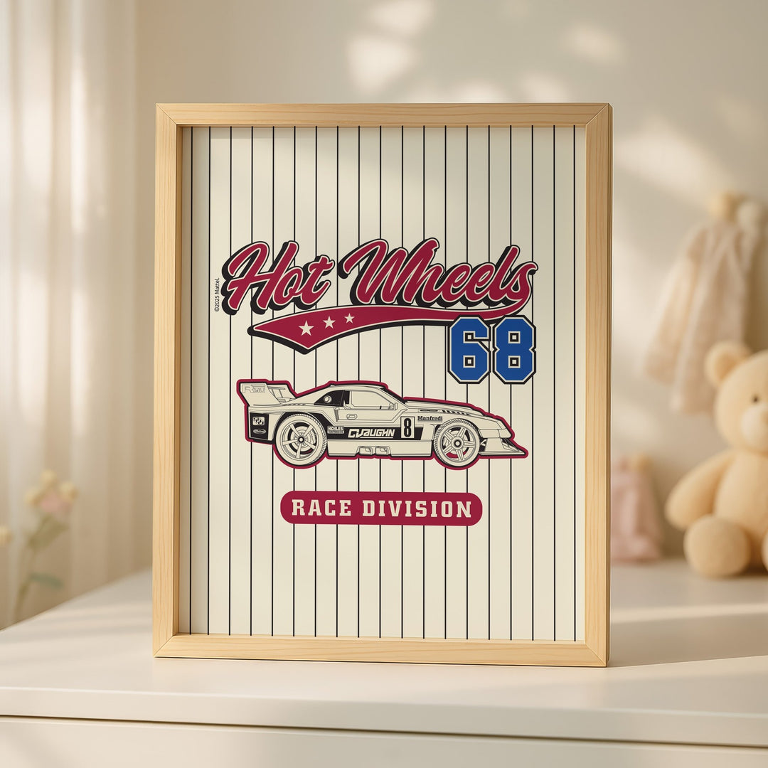 Hot Wheels 68 Race Division Varsity Print wall - art - picture - poster