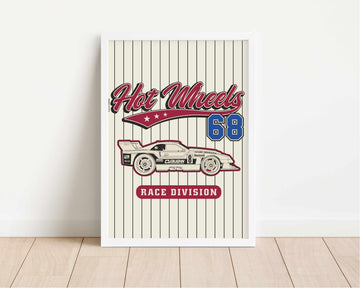 Hot Wheels 68 Race Division Varsity Print wall - art - picture - poster