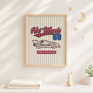 Hot Wheels 68 Race Division Varsity Print wall - art - picture - poster