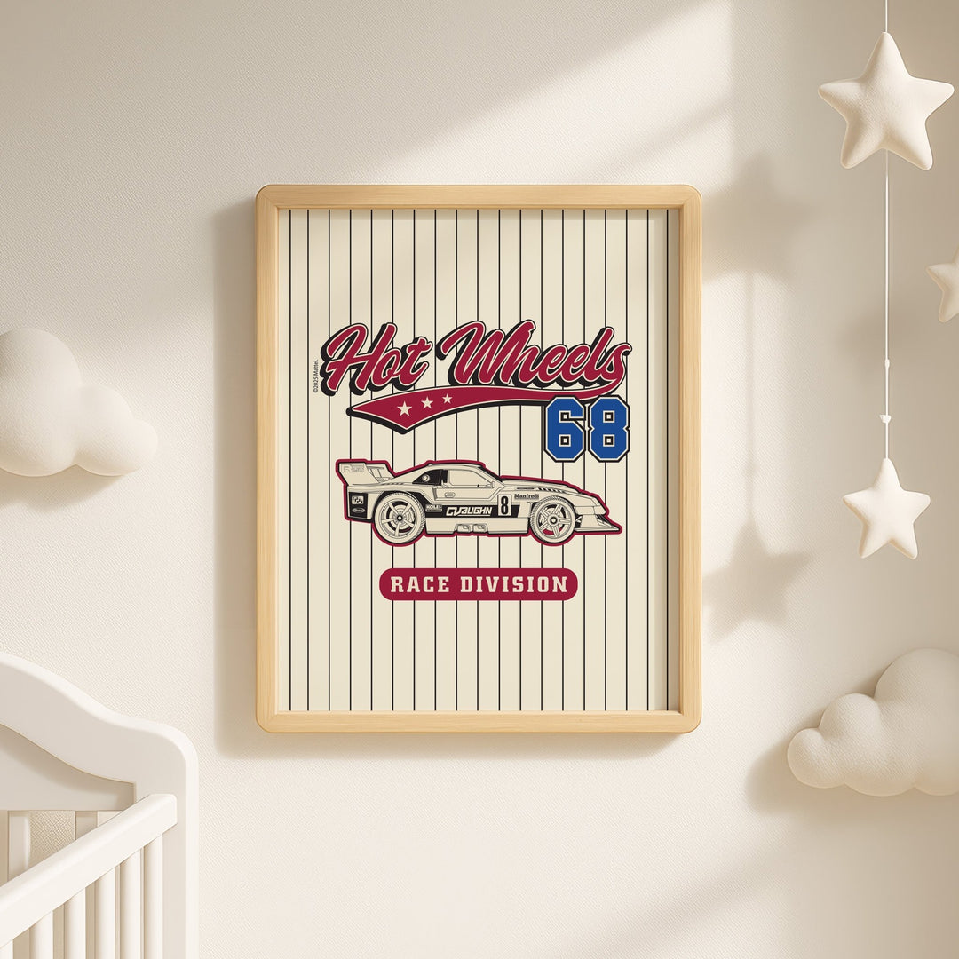 Hot Wheels 68 Race Division Varsity Print wall - art - picture - poster