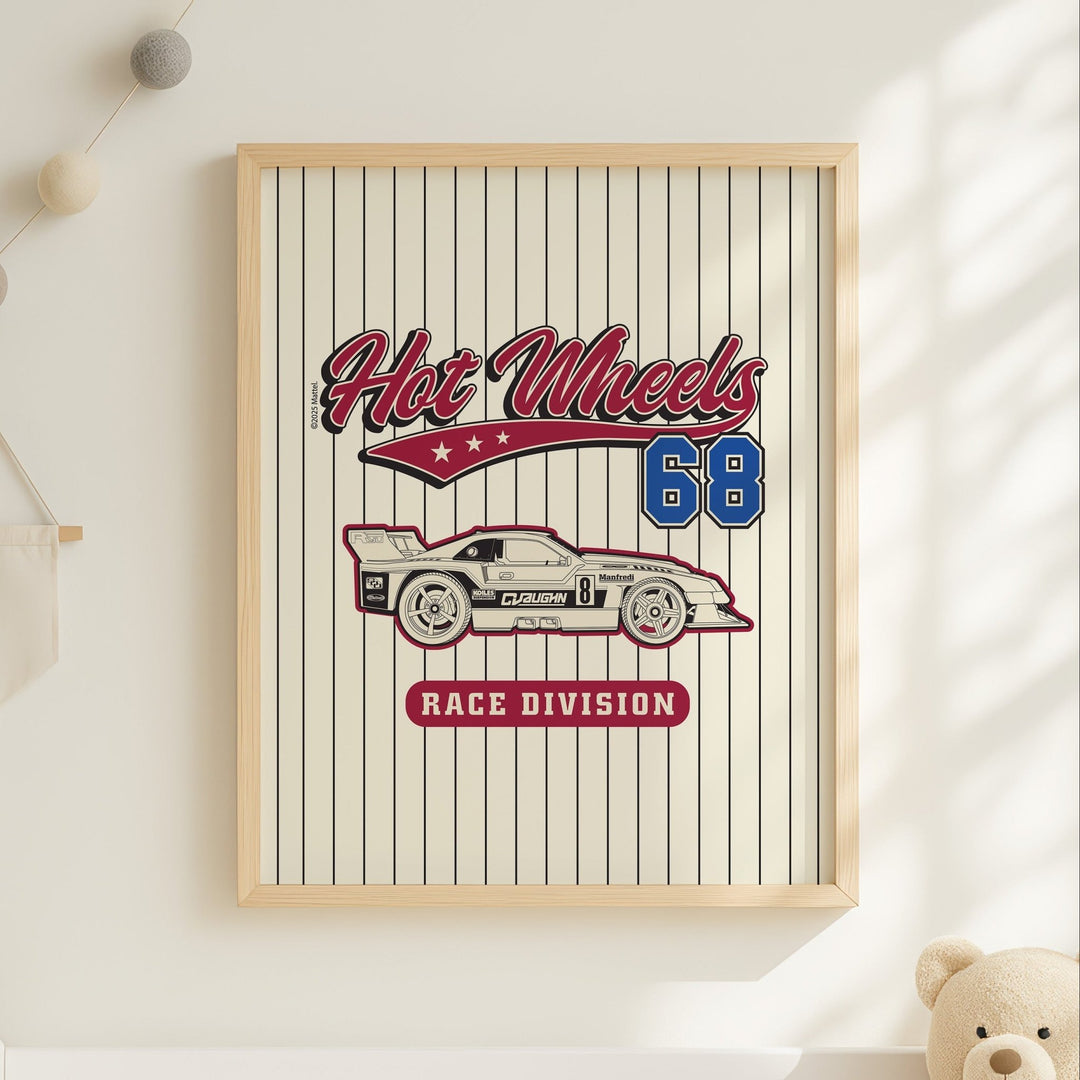Hot Wheels 68 Race Division Varsity Print wall - art - picture - poster