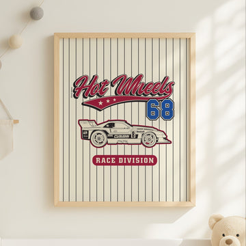 Hot Wheels 68 Race Division Varsity Print wall - art - picture - poster