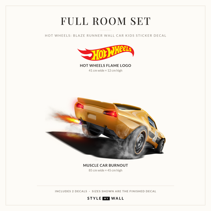 Hot Wheels: Blaze Runner Wall Car Kids Sticker Decal