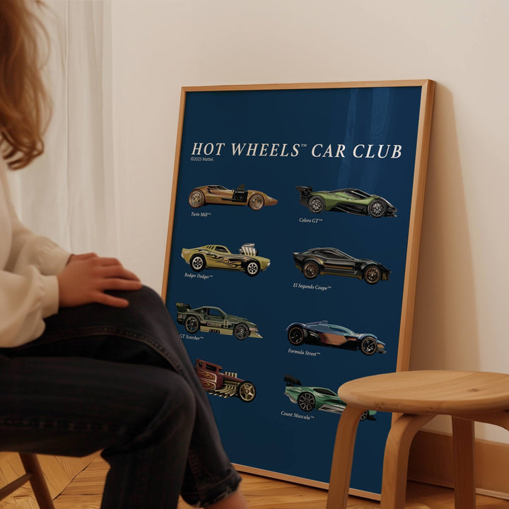 Hot Wheels Coloured Car Club Vintage Retro Print wall - art - picture - poster