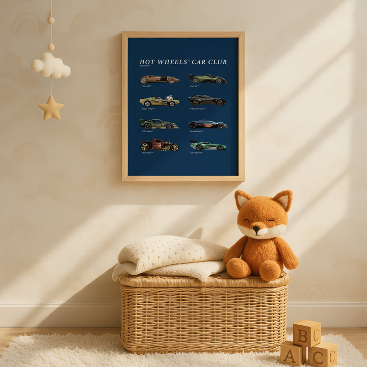 Hot Wheels Coloured Car Club Vintage Retro Print wall - art - picture - poster