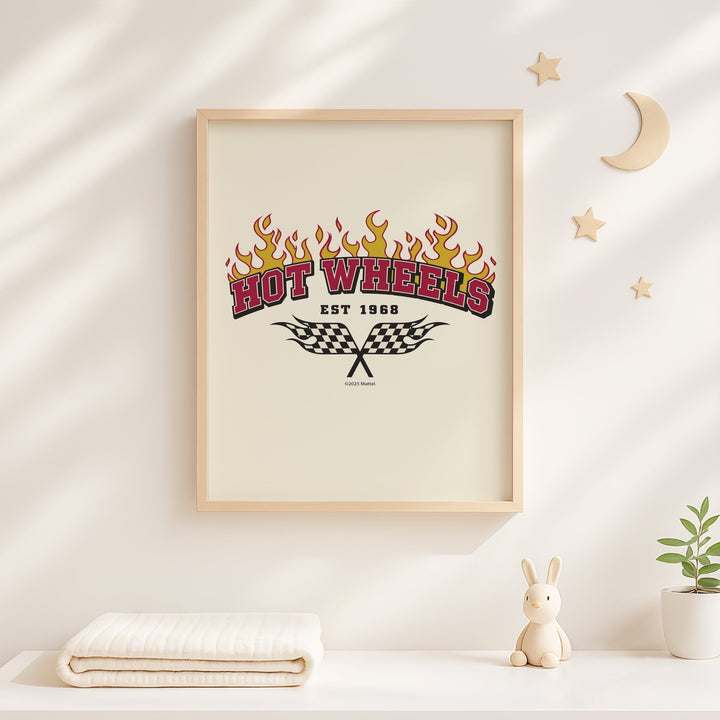 Hot Wheels Est 1968 Flaming Flag Print wall - art - picture - poster