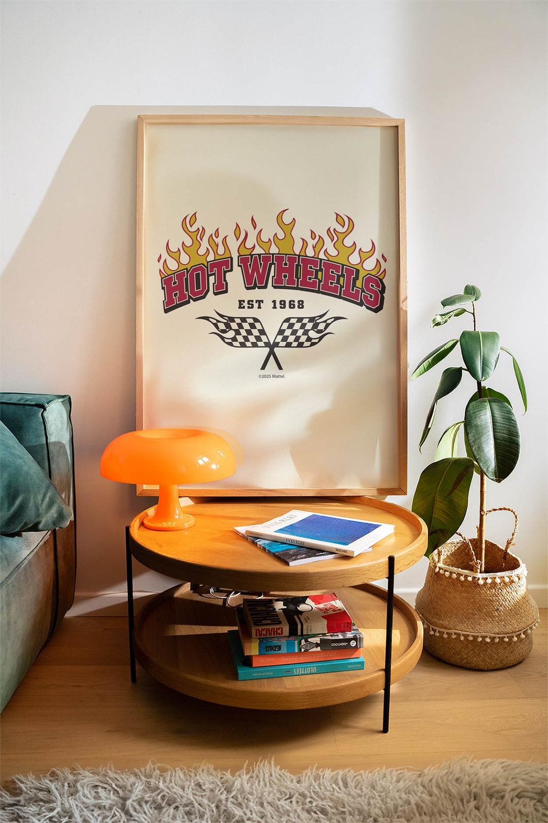 Hot Wheels Est 1968 Flaming Flag Print wall - art - picture - poster