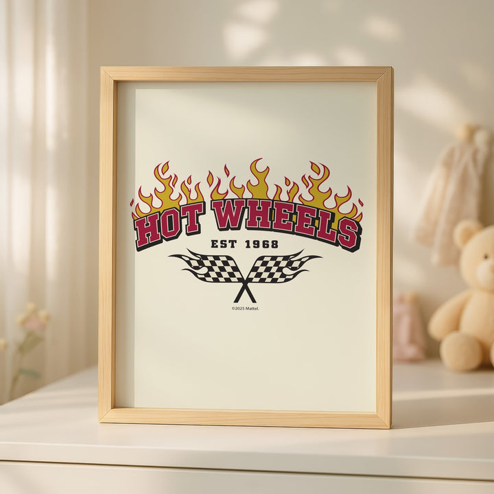 Hot Wheels Est 1968 Flaming Flag Print wall - art - picture - poster
