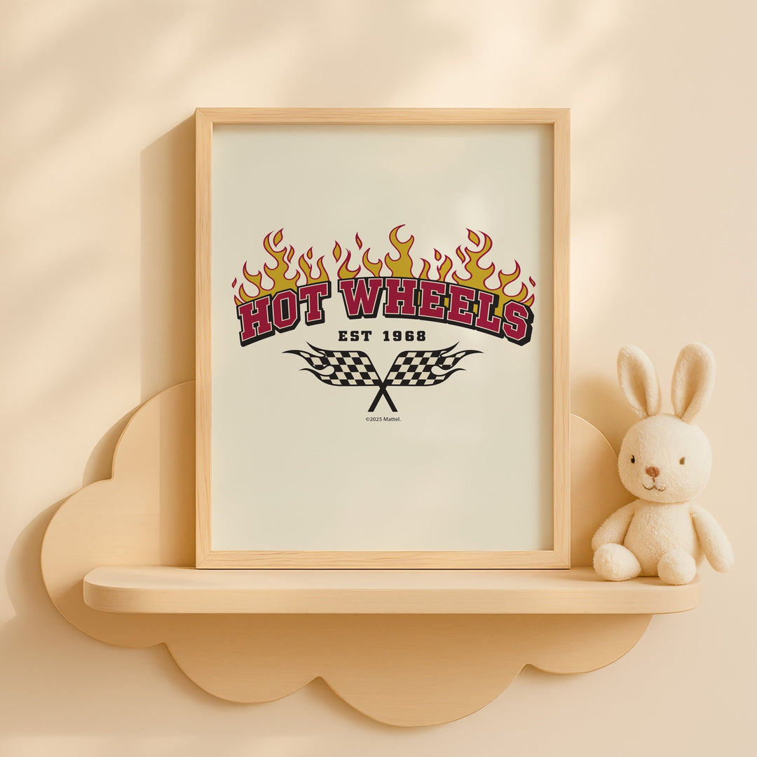 Hot Wheels Est 1968 Flaming Flag Print wall - art - picture - poster