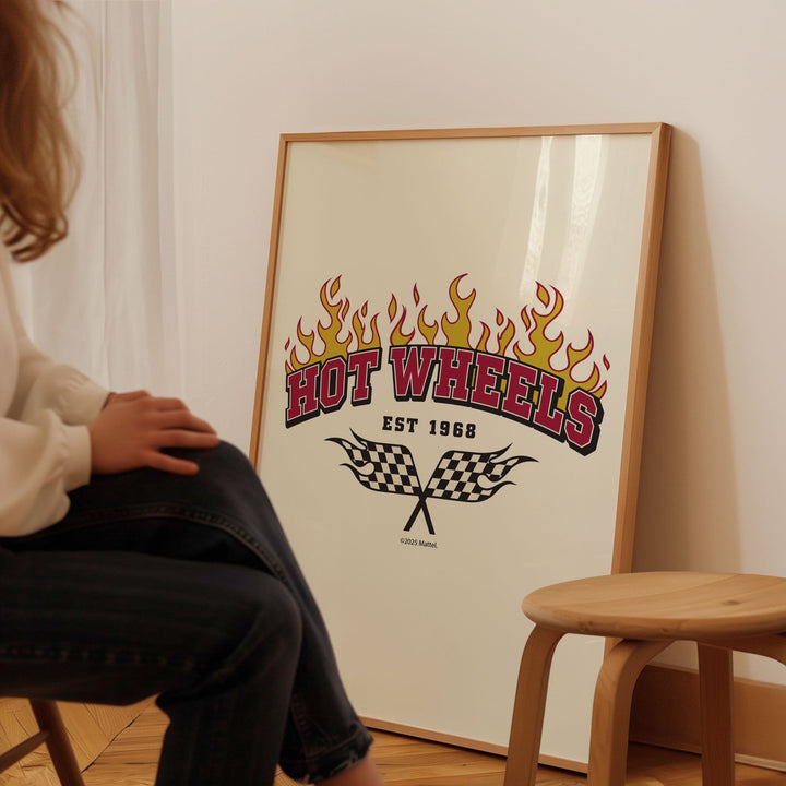 Hot Wheels Est 1968 Flaming Flag Print wall - art - picture - poster