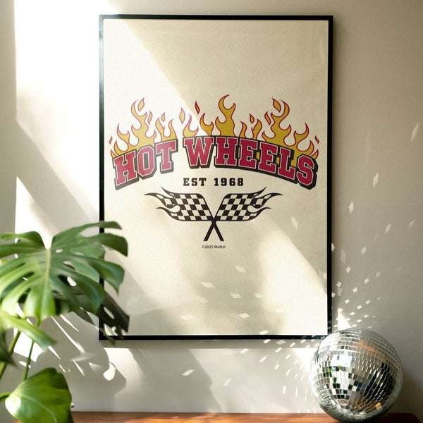 Hot Wheels Est 1968 Flaming Flag Print