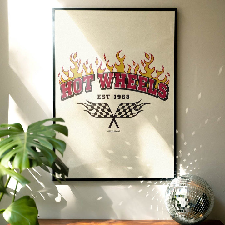 Hot Wheels Est 1968 Flaming Flag Print wall - art - picture - poster