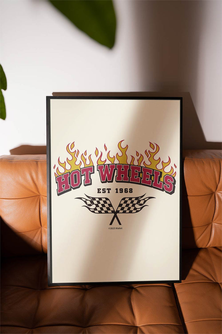 Hot Wheels Est 1968 Flaming Flag Print wall - art - picture - poster