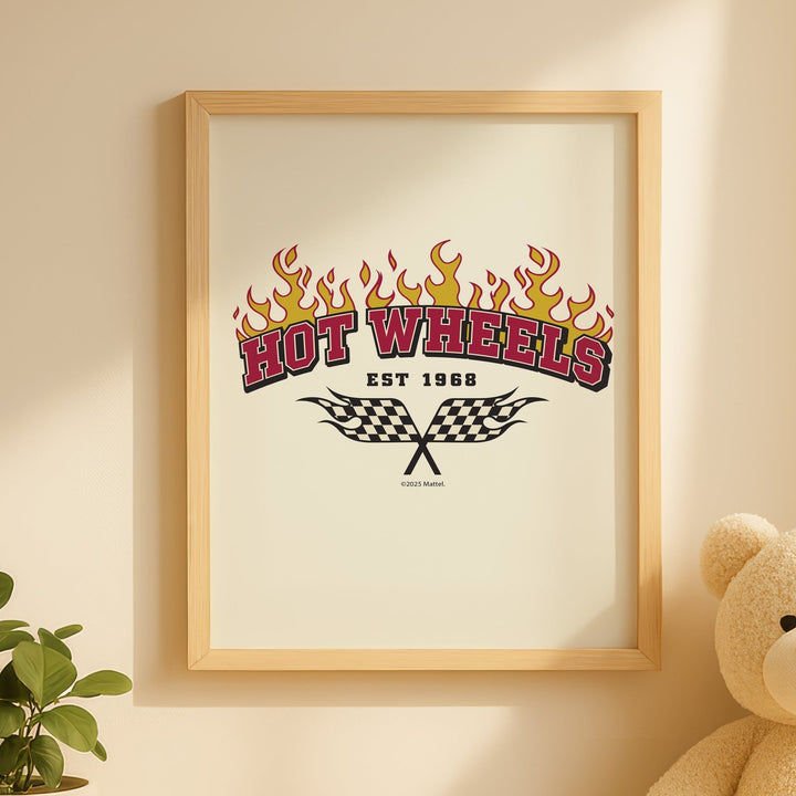 Hot Wheels Est 1968 Flaming Flag Print wall - art - picture - poster