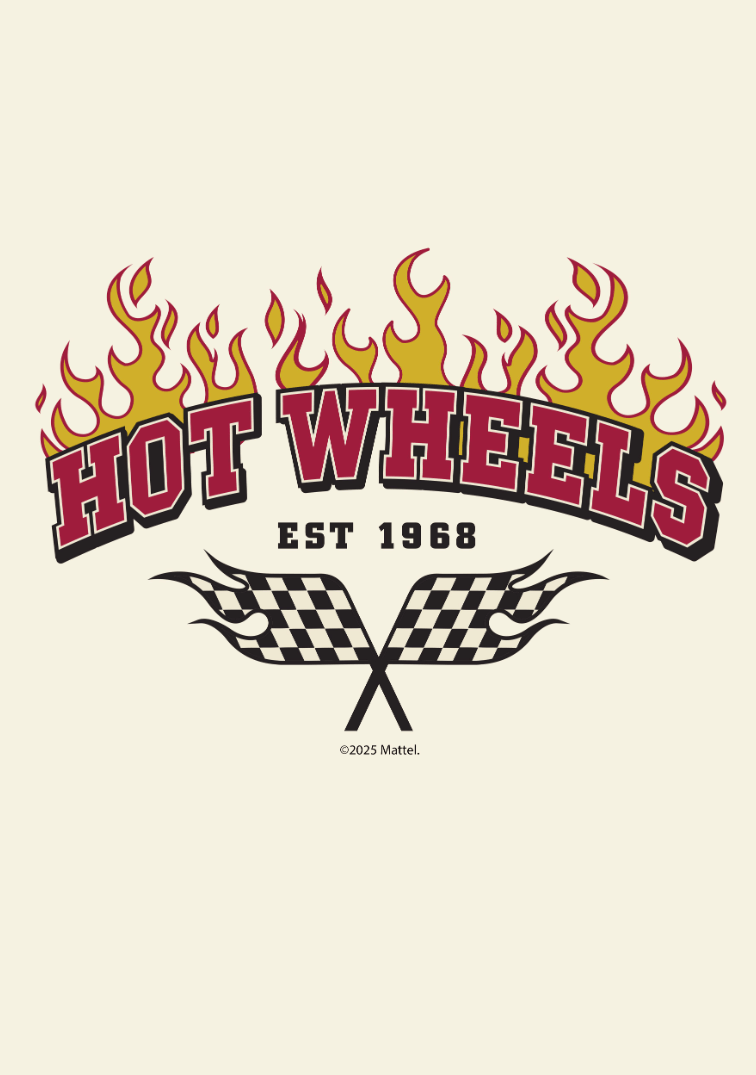 Hot Wheels Est 1968 Flaming Flag Print