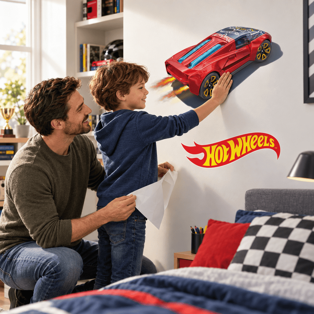 Hot Wheels: Flame Racer Wall Car Sticker Decal Set wall-art-picture-poster