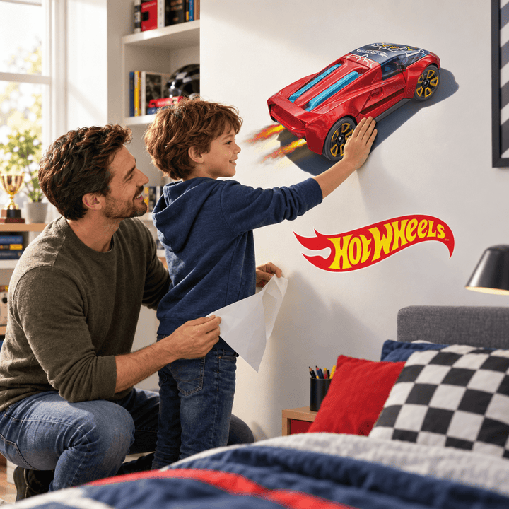 Hot Wheels: Flame Racer Wall Car Sticker Decal Set wall-art-picture-poster