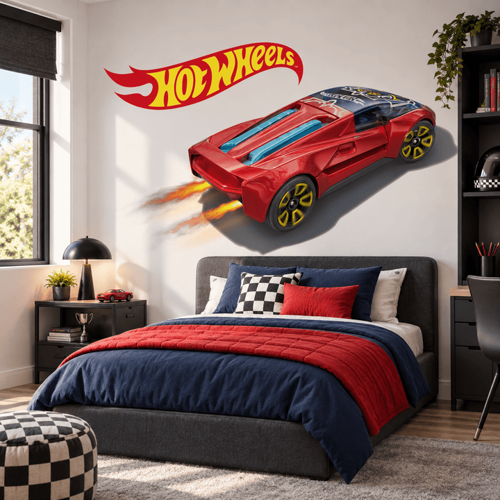Hot Wheels: Flame Racer Wall Car Sticker Decal Set wall-art-picture-poster