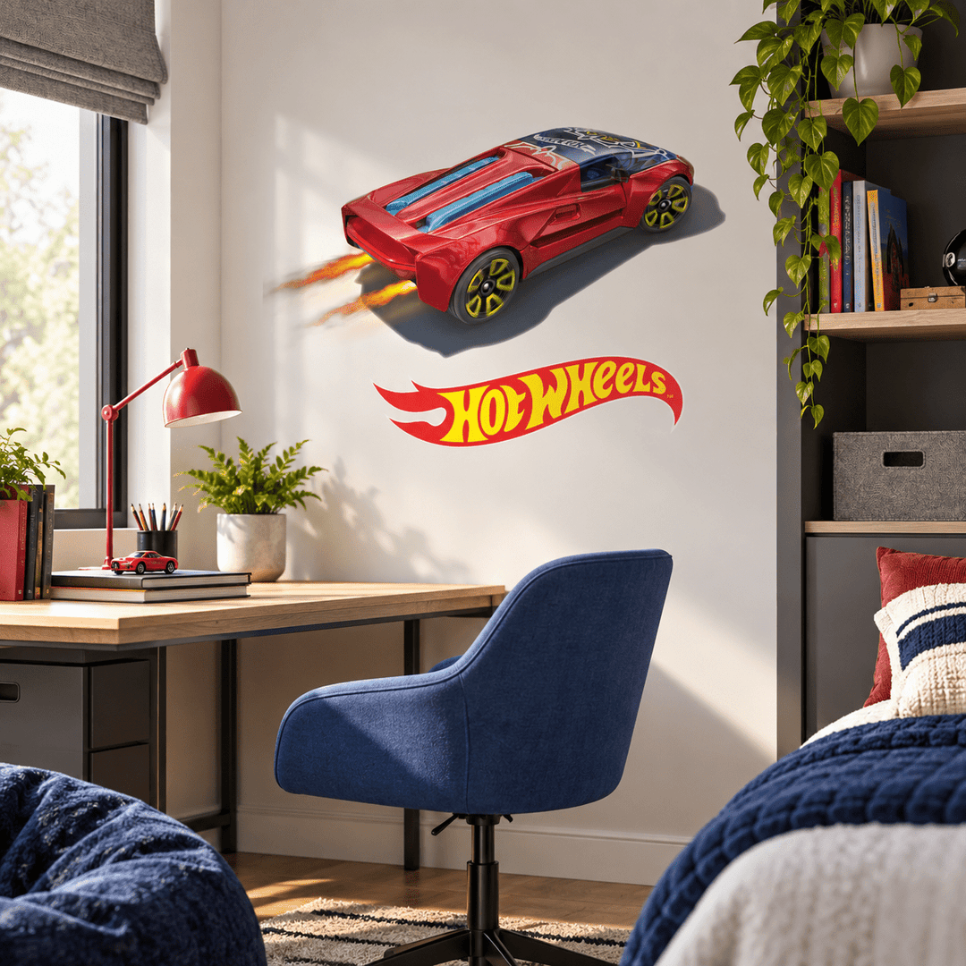 Hot Wheels: Flame Racer Wall Car Sticker Decal Set wall-art-picture-poster