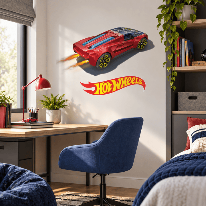 Hot Wheels: Flame Racer Wall Car Sticker Decal Set wall-art-picture-poster