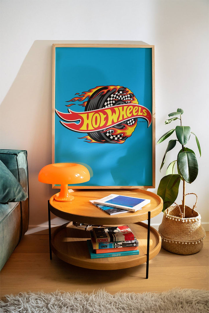 Hot Wheels Flaming Logo Tyre Wall Art wall - art - picture - poster