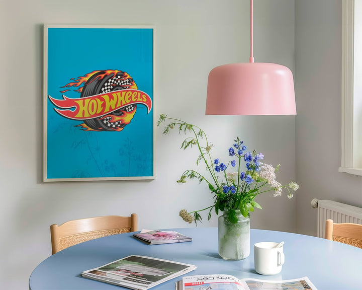 Hot Wheels Flaming Logo Tyre Wall Art wall - art - picture - poster