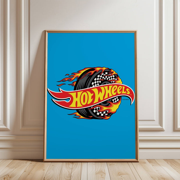 Hot Wheels Flaming Logo Tyre Wall Art wall - art - picture - poster